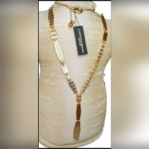 CHRISTIAN SIRIANO GOLD Y DANGLE CHUNKY NECKLACE NWT 28" Adjustable BEAUTIFUL!!